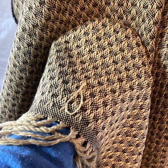 Unisex Brown Tan Fringe Edge Scarf - Picture 5 of 5